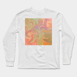 Colorful Fluid Art Design Long Sleeve T-Shirt